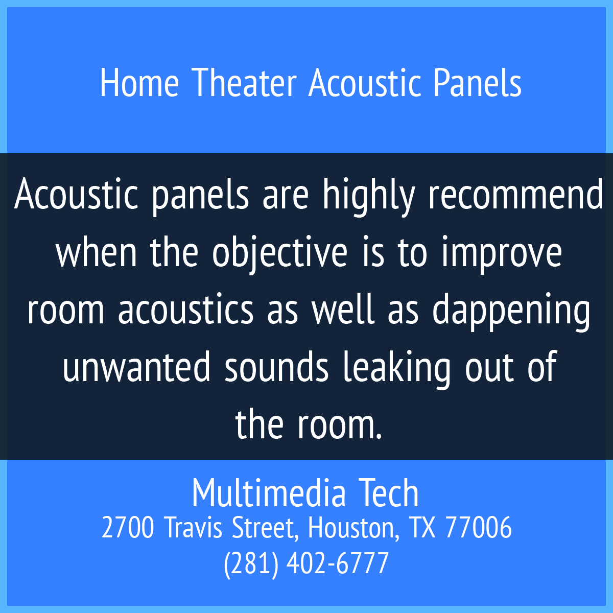 Home Theater Acoustic Panels - Multimedia Tech
