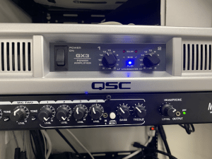 QSC GX3 power amplifier and audio mixer