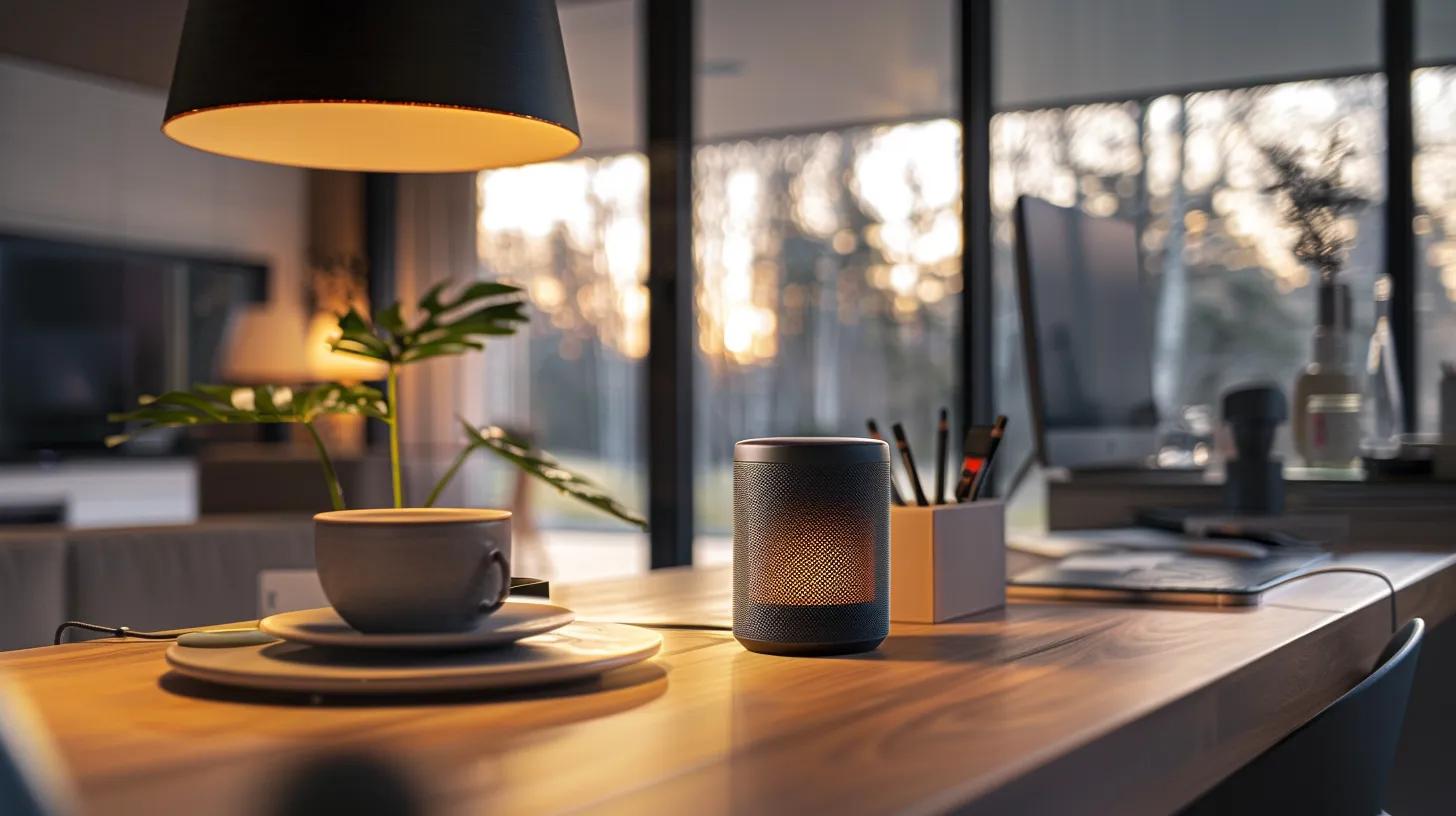 a preaty house with a smart speakers on the table
