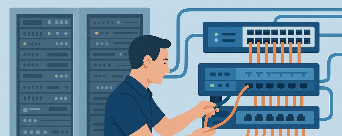 Essential Cable Guide: Tips for Optimal Use in 2026 2 Man working on structured cable systems.