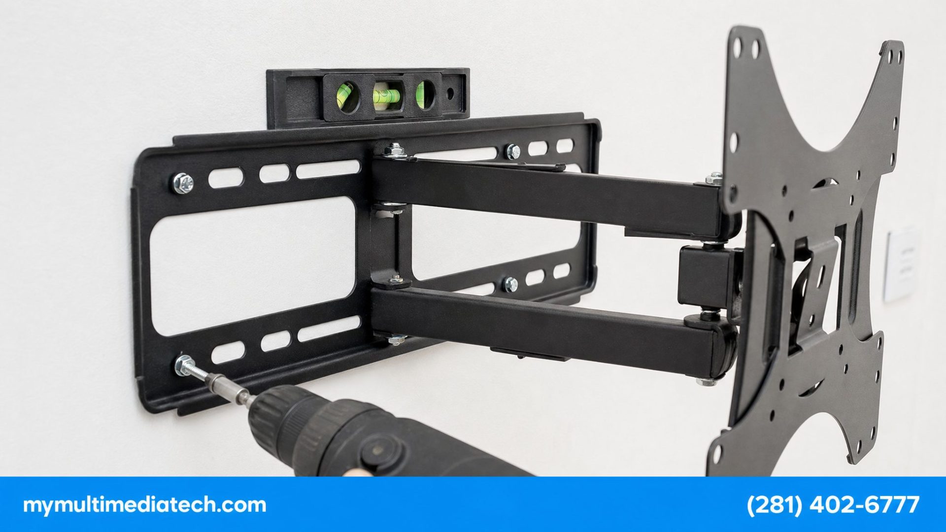 How to Choose the Right TV Mount for Your Houston Home 3 Full-motion TV wall mount bracket installation — mymultimediatech.com