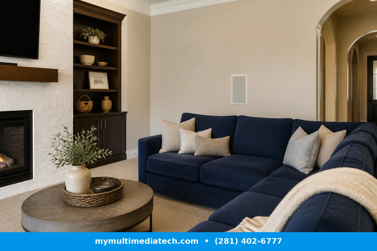 In Wall Subwoofer Installation Houston: What to Know 4 Subwoofer amplifier mounted in a media closet